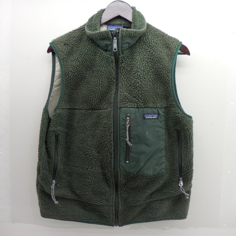 Patagonia Mens Retro-X Fleece Vest Green Full‎ Zip Sherpa Size Medium 23044